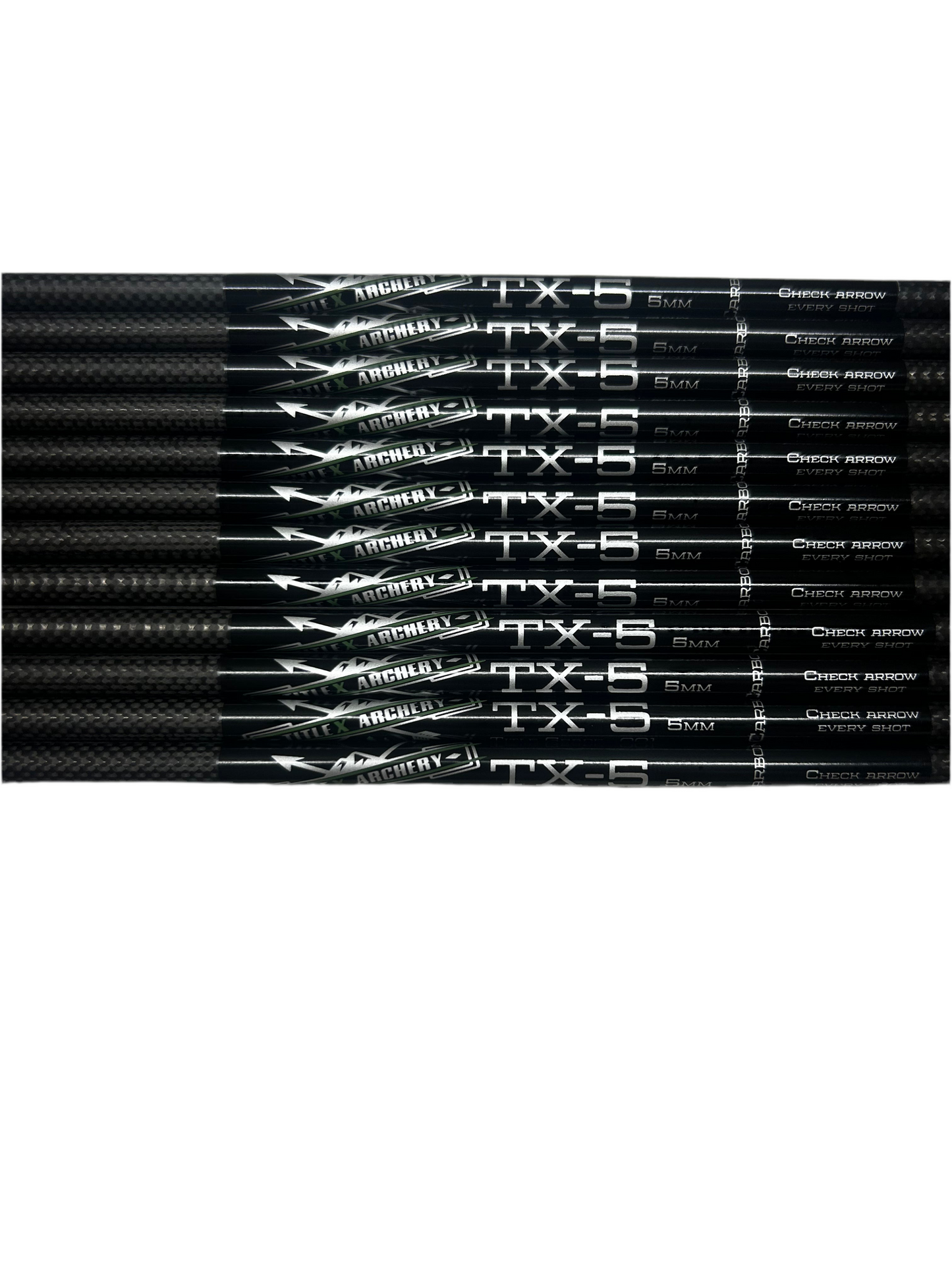 TX-5 Carbon Arrows (.204 diameter) 5mm Shafts per 1/2 Dozen .001 Straightness