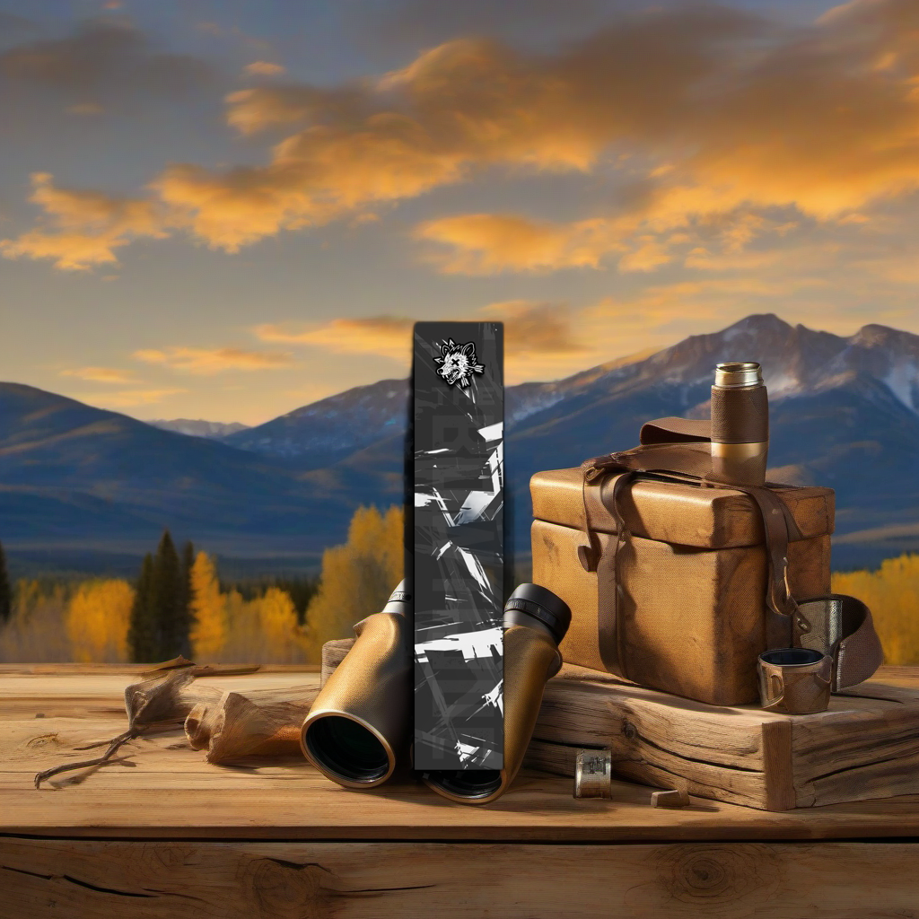 Comic Pop Arrow Wrap on weathered wood in a golden aspen-lit elk hunting scene. | titlex-scene-western-elk