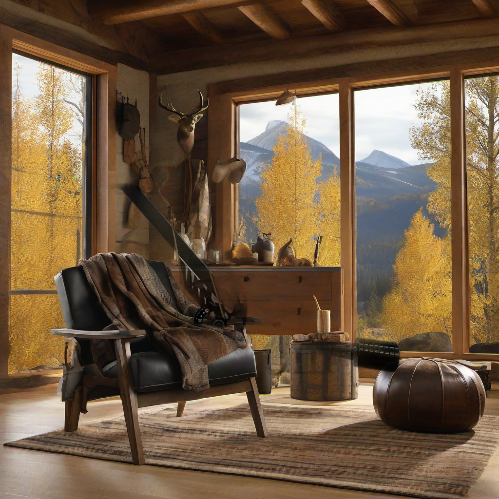 Black flat stabilizer weights on weathered wood, set against a golden aspen and mountain backdrop at sunset. | titlex-scene-western-elk