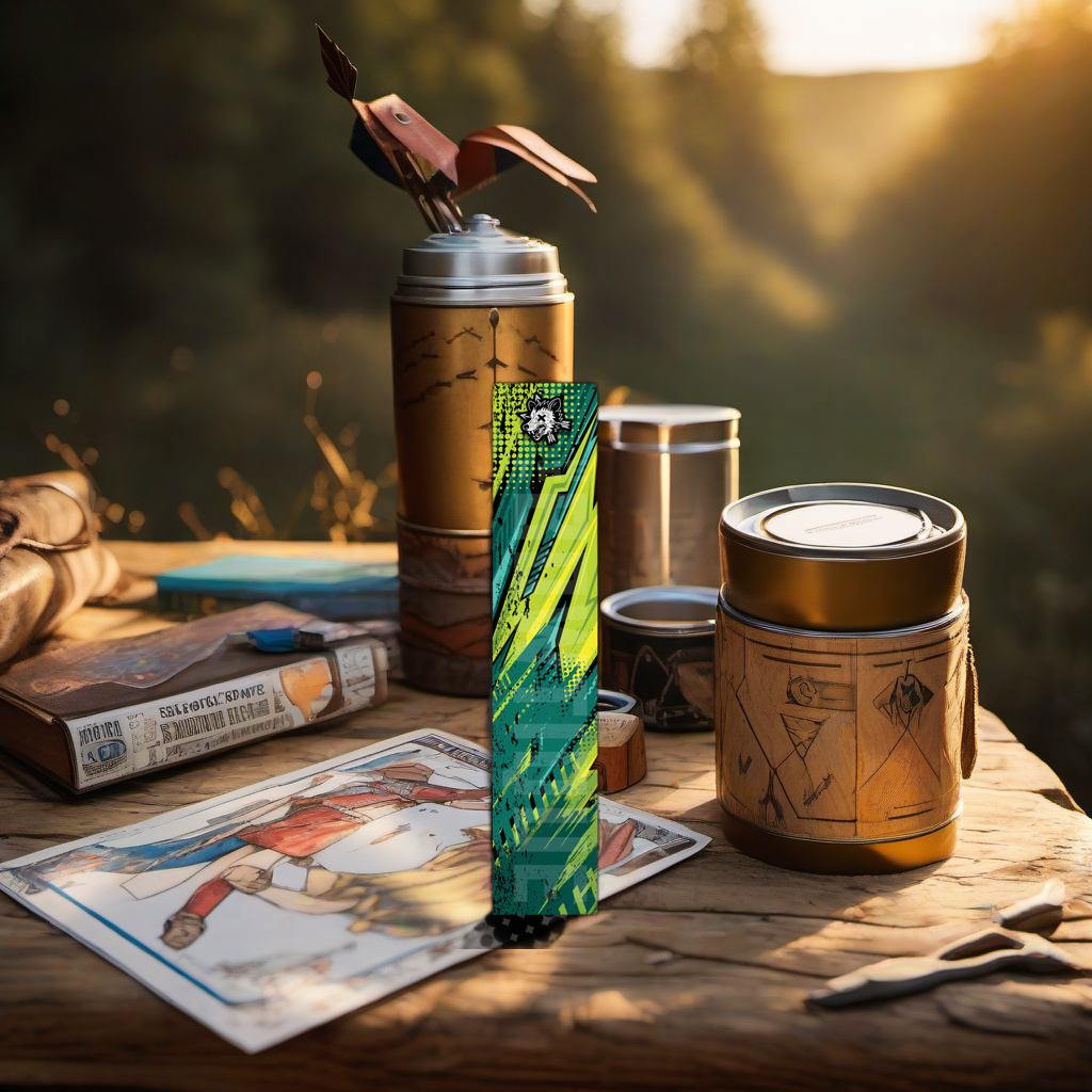 Comic Pop Arrow Wrap on rustic table at golden hour, perfect Father's Day gift scene. | titlex-scene-fathers-day