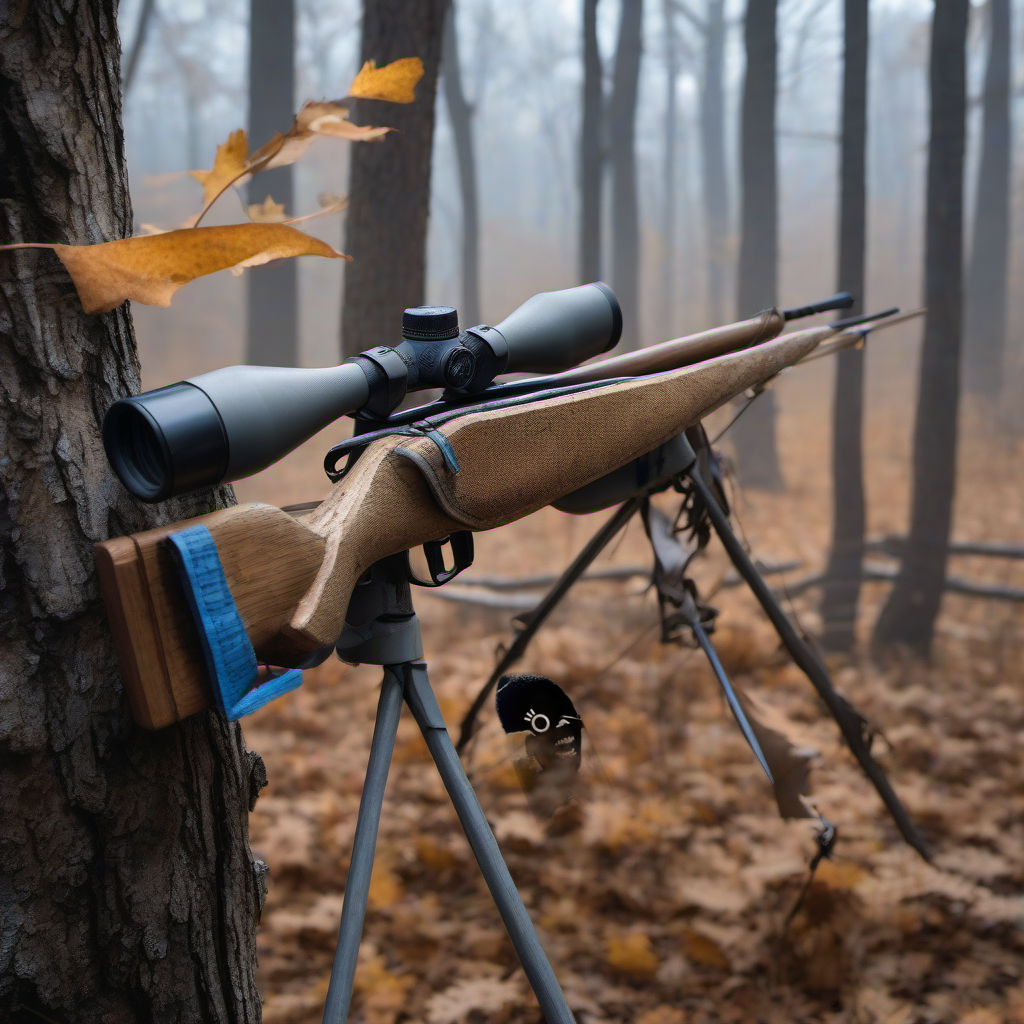LUCID Arrow Wraps on a wooden treestand overlooking a misty Midwest dawn forest. | titlex-scene-whitetail-treestand