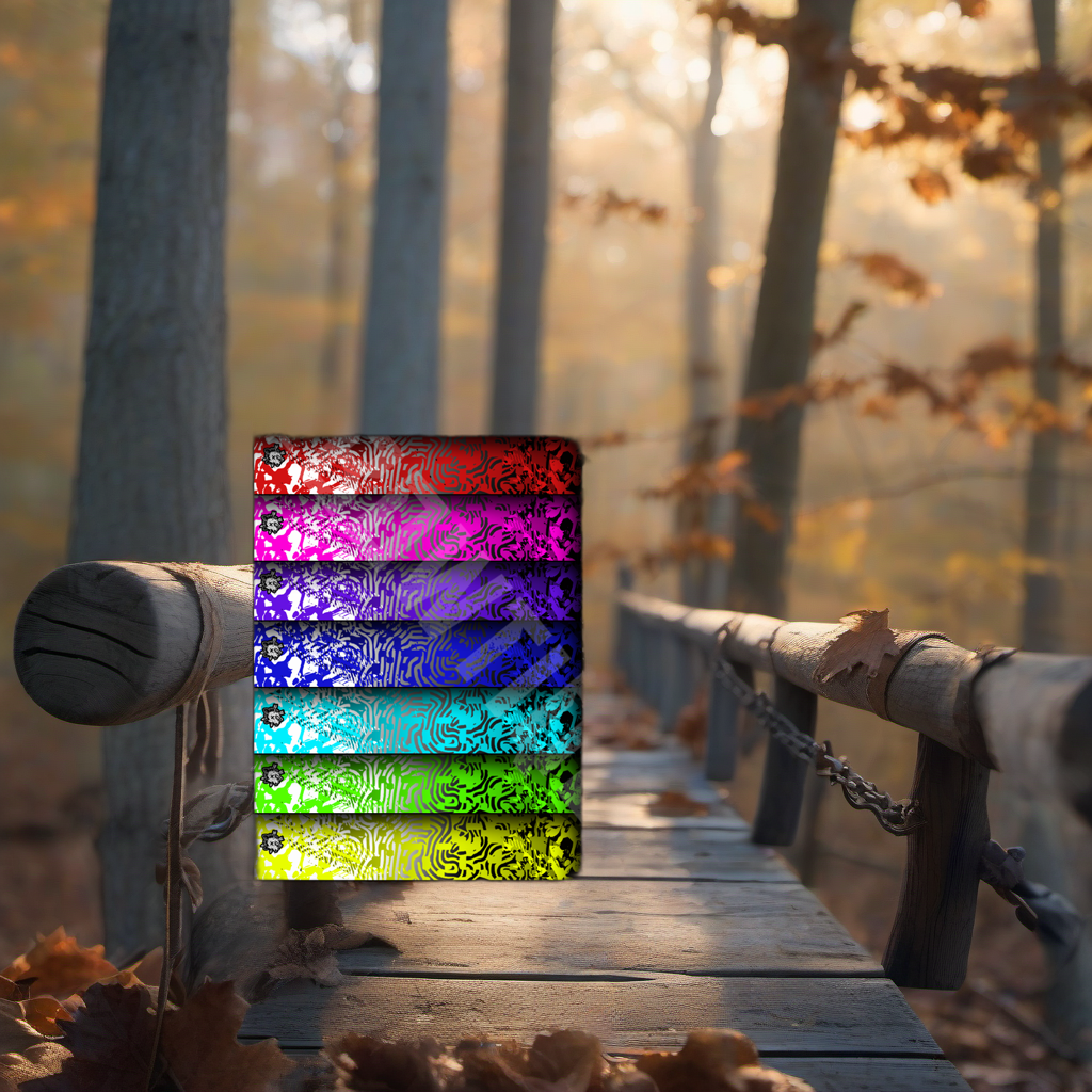 Topo Breakdown arrow wraps on a wooden treestand overlooking a misty Midwest dawn forest. | titlex-scene-whitetail-treestand
