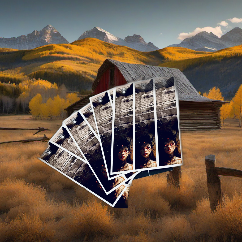 Red Eye Arrow Wraps on weathered wood, set against a golden aspen and mountain backdrop at sunset. | titlex-scene-western-elk
