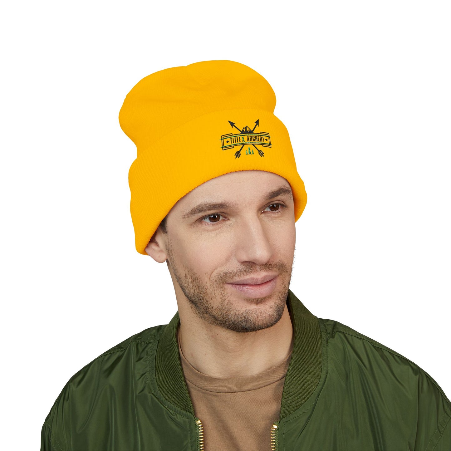 Embroidered 'Hike & Explore' Arrow Cuffed Beanie