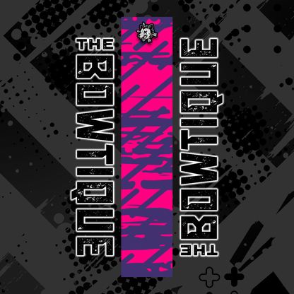 Comic pop arrow wrap featuring "THE BOUTIQUE" text on a black and pink abstract background.