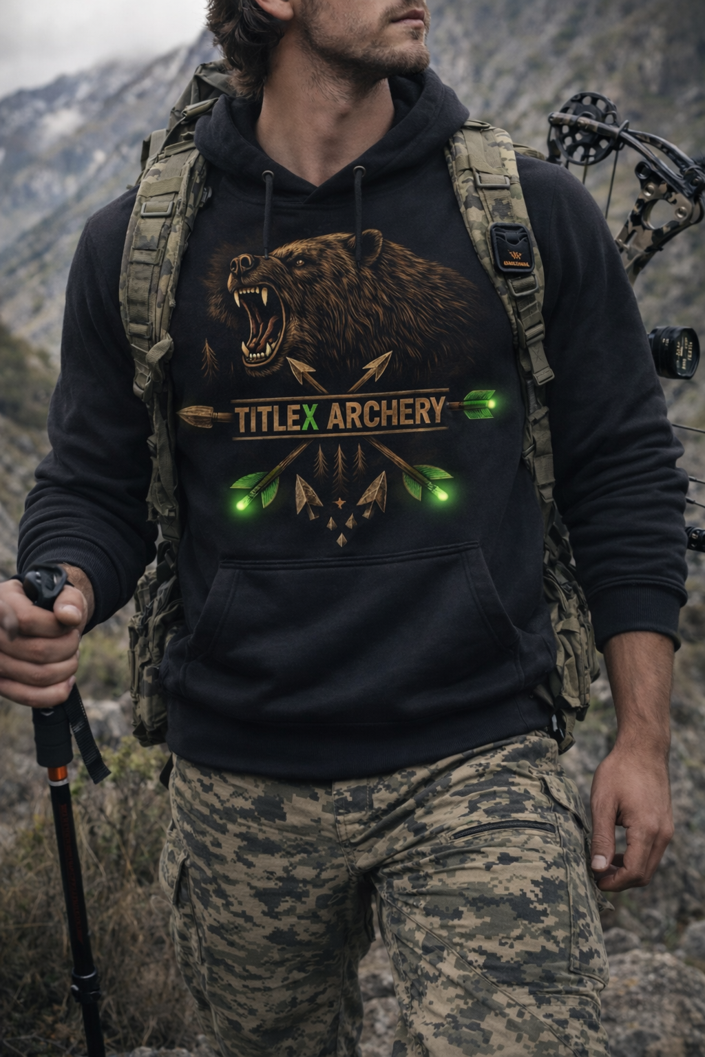 TRAD Grizzly Snarl Archery Swag - Black - Green
