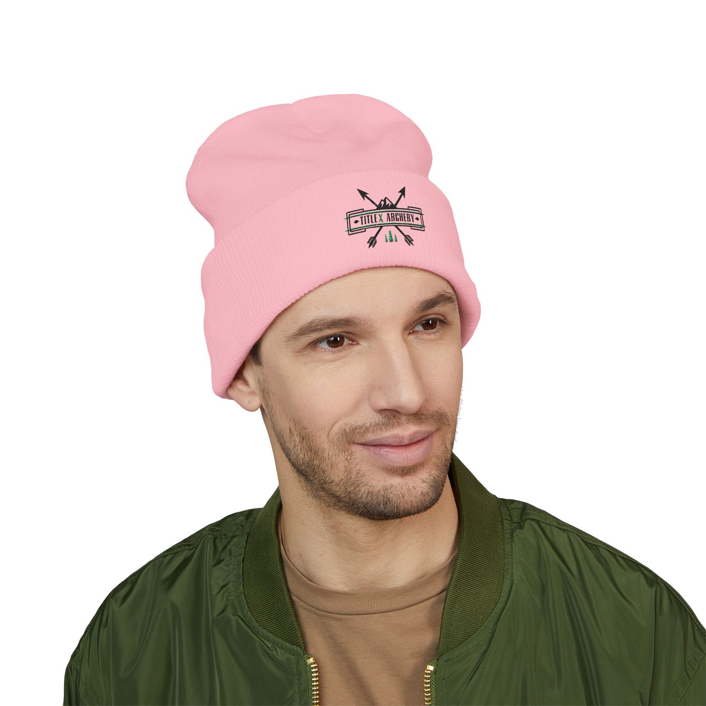 Embroidered 'Hike & Explore' Arrow Cuffed Beanie