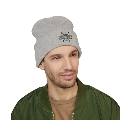Embroidered 'Hike & Explore' Arrow Cuffed Beanie
