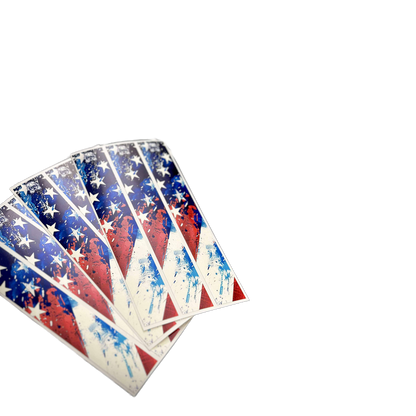 Set of American flag themed arrow wraps featuring red, white, and blue patriotic stars and stripes.
