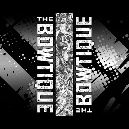 Black and white gothic arrow wrap featuring a detailed, stylized portrait and "THE BOUTIQUE" text.