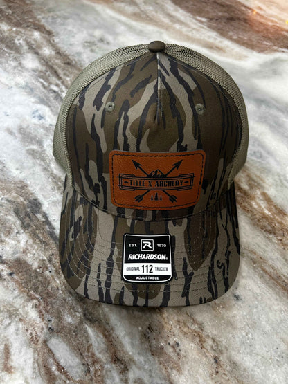 Richardson 112 Trucker Hat – Bottomlands Camo TitleX Archery Patch Cap