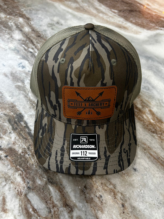 Richardson 112 Trucker Hat – Bottomlands Camo TitleX Archery Patch Cap