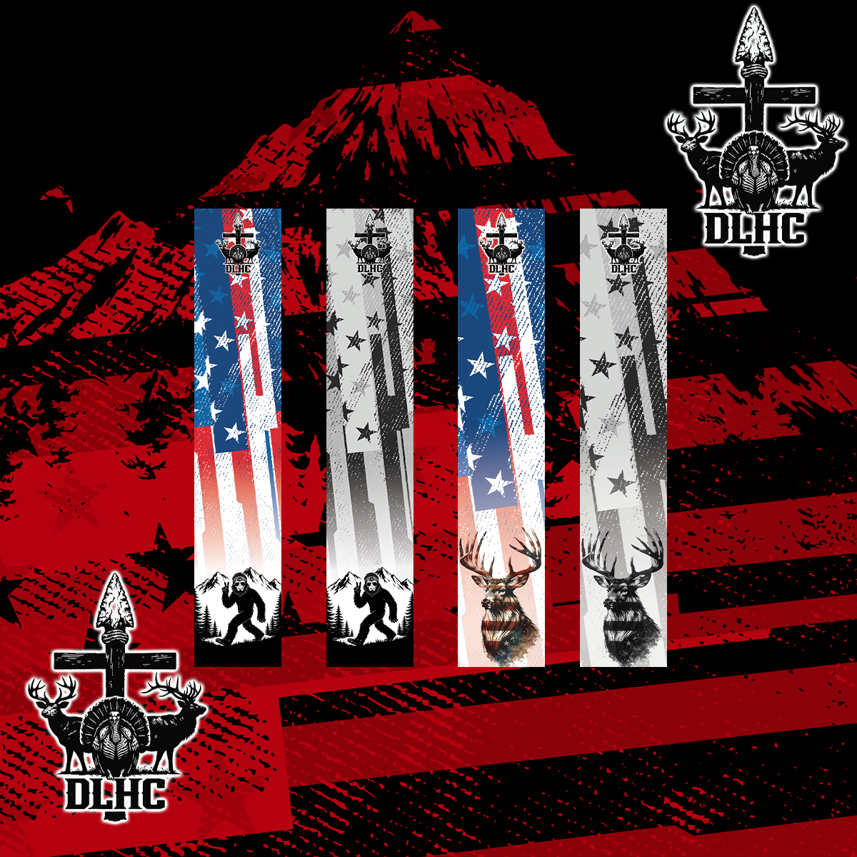 MERICA! face mask packaging featuring vibrant red and white graphics.