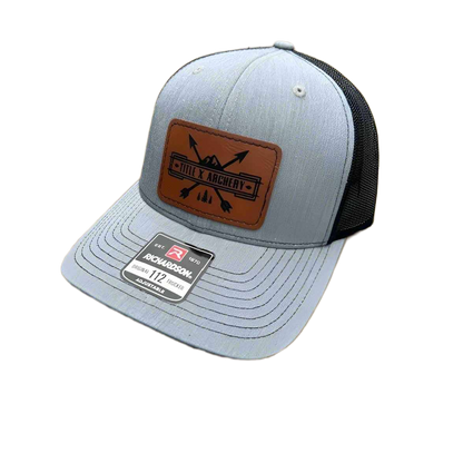 Richardson 112 Trucker Hat – Gray & Black TitleX Archery Patch Cap