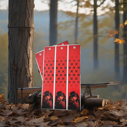Syndicate Arrow Wraps on a wooden treestand overlooking a misty Midwest dawn forest. | titlex-scene-whitetail-treestand