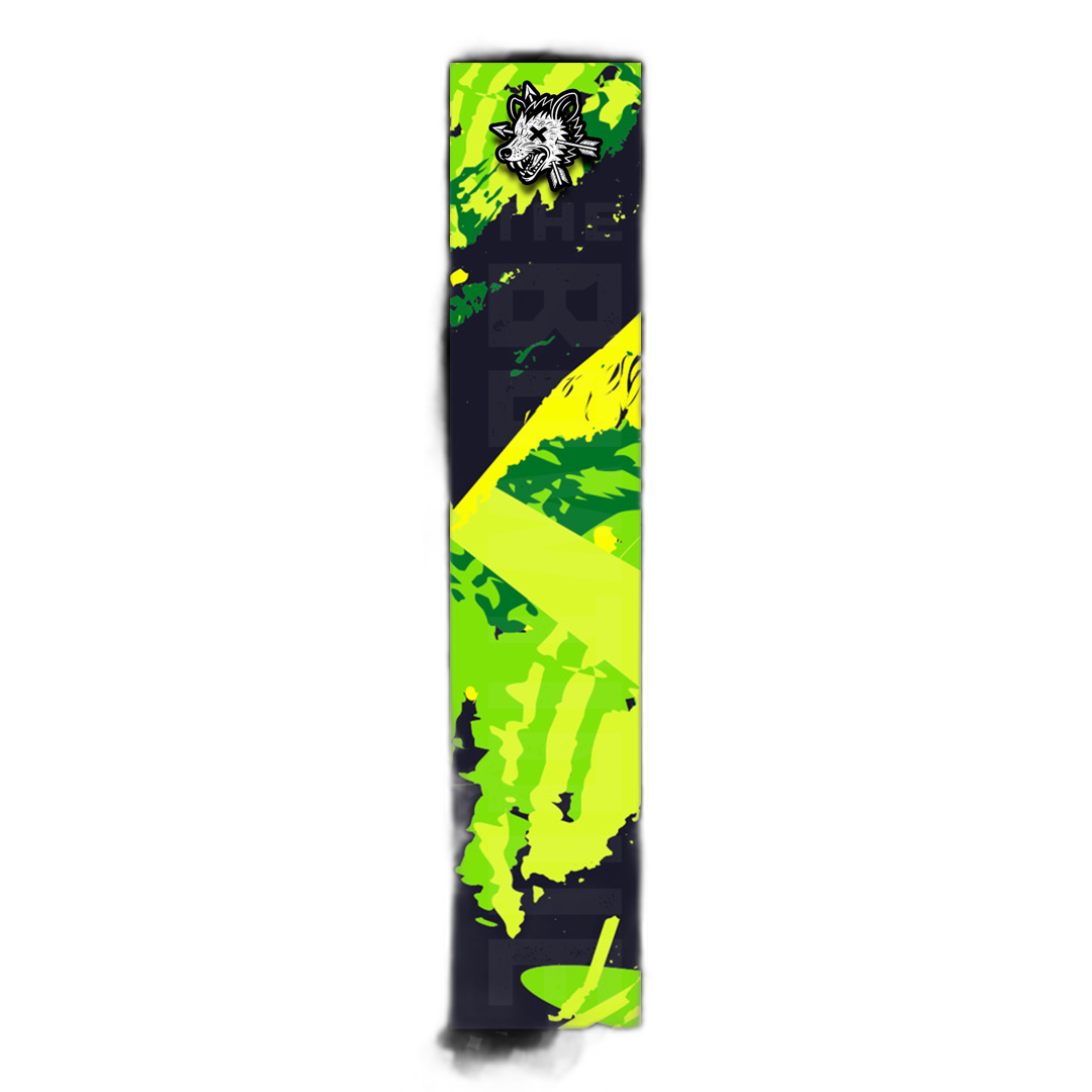 Comic Pop Arrow Wrap: Bright red and yellow, featuring comic book style graphics. | titlex-cutout