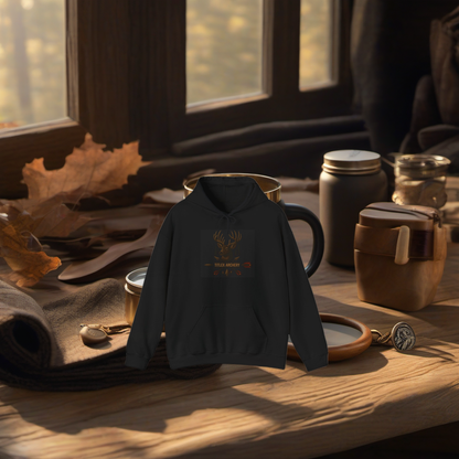 Whitetail Deer Archery Swag on rustic table at golden hour camp setting. | titlex-scene-fathers-day