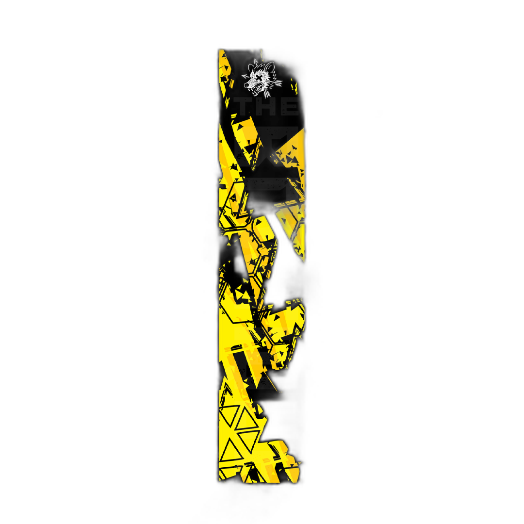 Comic Pop Arrow Wrap: Bright red and yellow comic-style arrow design. | titlex-cutout