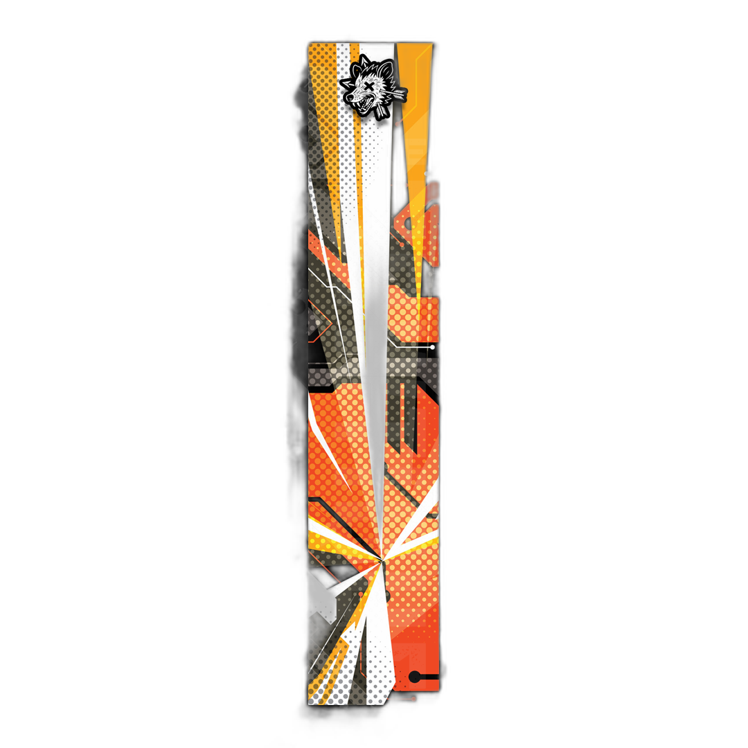 Comic Pop Arrow Wrap: Bright yellow and red, featuring comic book style graphics. | titlex-cutout