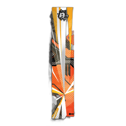 Comic Pop Arrow Wrap: Bright yellow and red, featuring comic book style graphics. | titlex-cutout