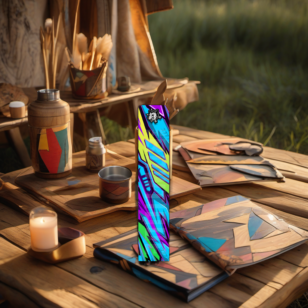 Comic Pop Arrow Wrap on rustic wood at golden hour, perfect Father's Day gift scene. | titlex-scene-fathers-day