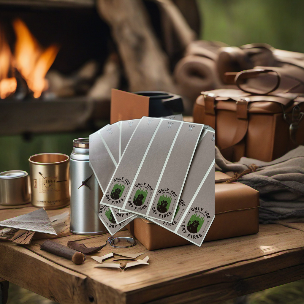 Dry fire arrow wrap on rustic wood at golden hour camp setting, perfect Father's Day gift. | titlex-scene-fathers-day