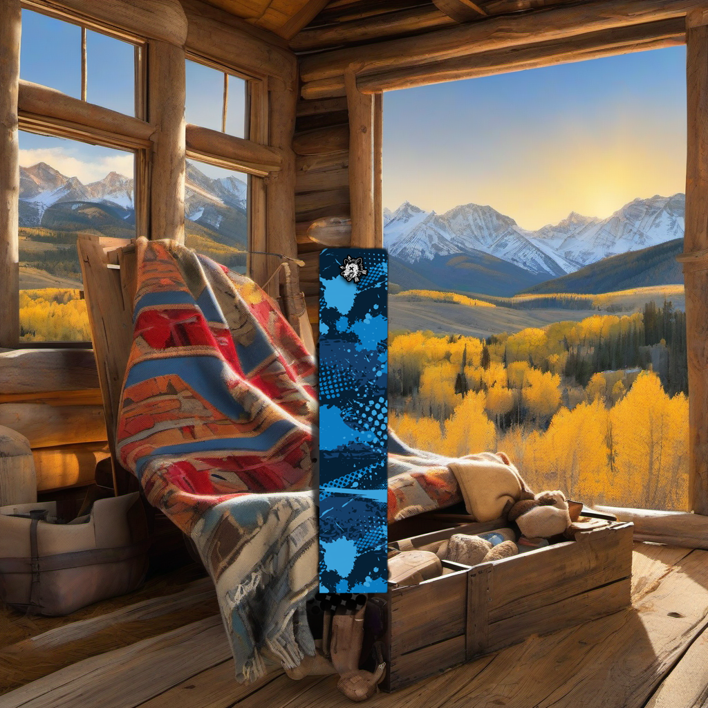 Comic Pop Arrow Wrap on weathered wood, set against a golden aspen and mountain backdrop at sunset. | titlex-scene-western-elk