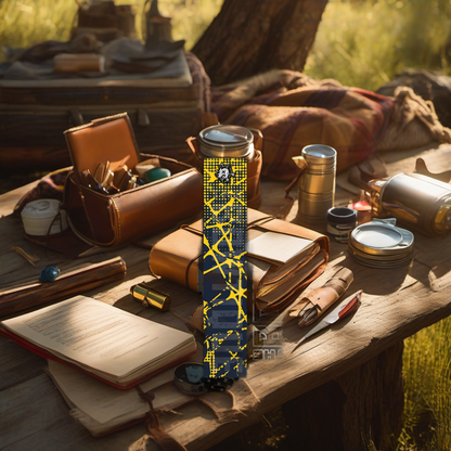 Comic Pop Arrow Wrap on rustic wood at golden hour, perfect Father's Day gift setting. | titlex-scene-fathers-day