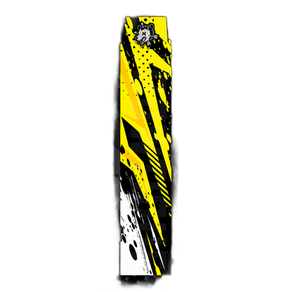 Comic Pop Arrow Wrap: Bright red and yellow comic-style arrow design. | titlex-cutout