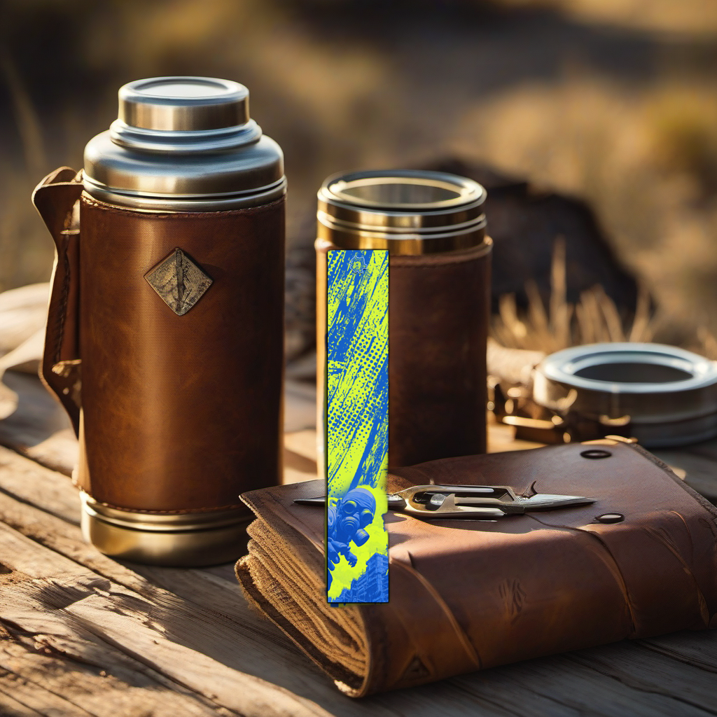 Radioactive Rodeo arrow wraps on rustic wood, golden hour camp scene, Father's Day gift. | titlex-scene-fathers-day