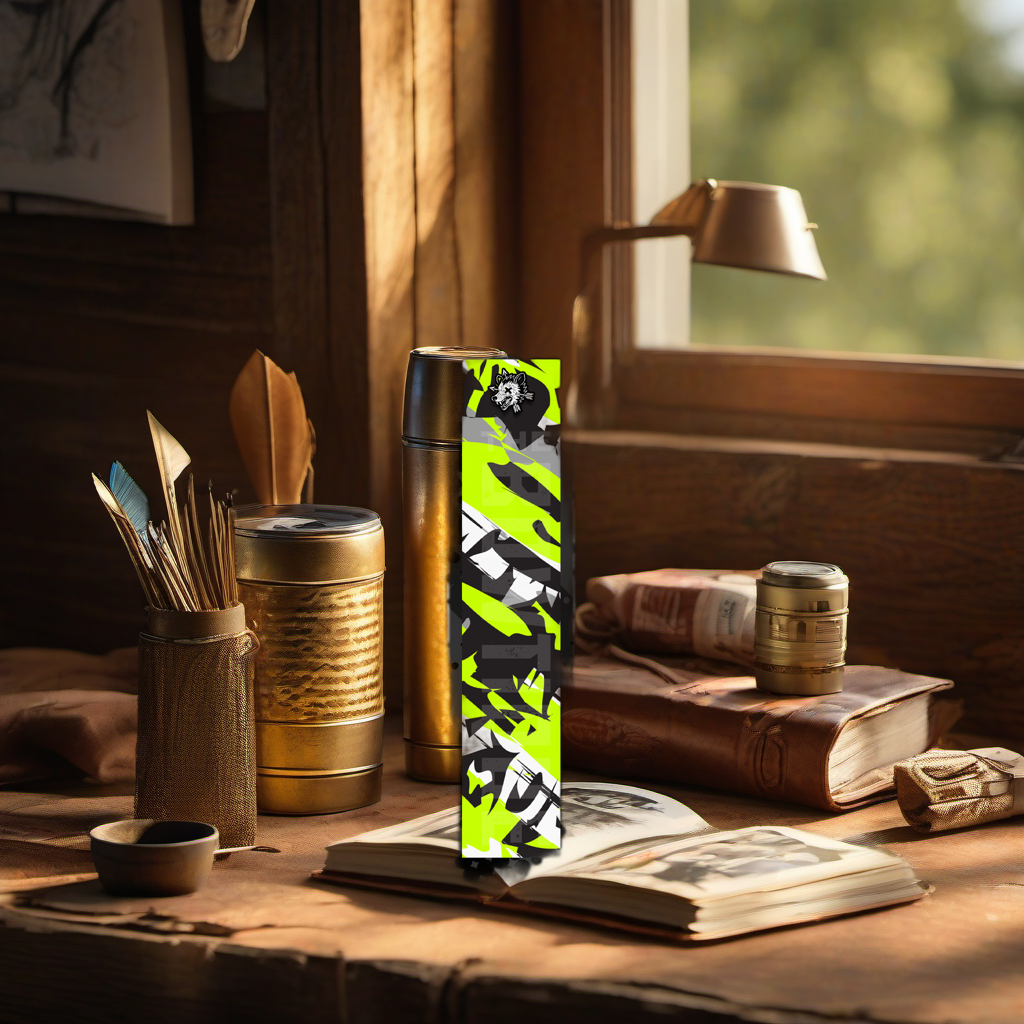 Comic Pop Arrow Wrap on rustic wood at golden hour, perfect Father's Day gift scene. | titlex-scene-fathers-day