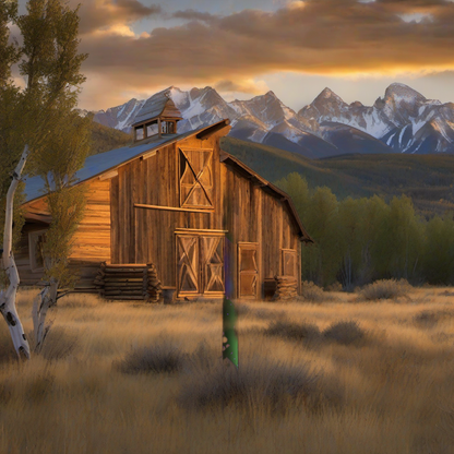 Arrow Wraps on weathered wood in a golden aspen sunset, evoking a high-country elk hunt feel. | titlex-scene-western-elk