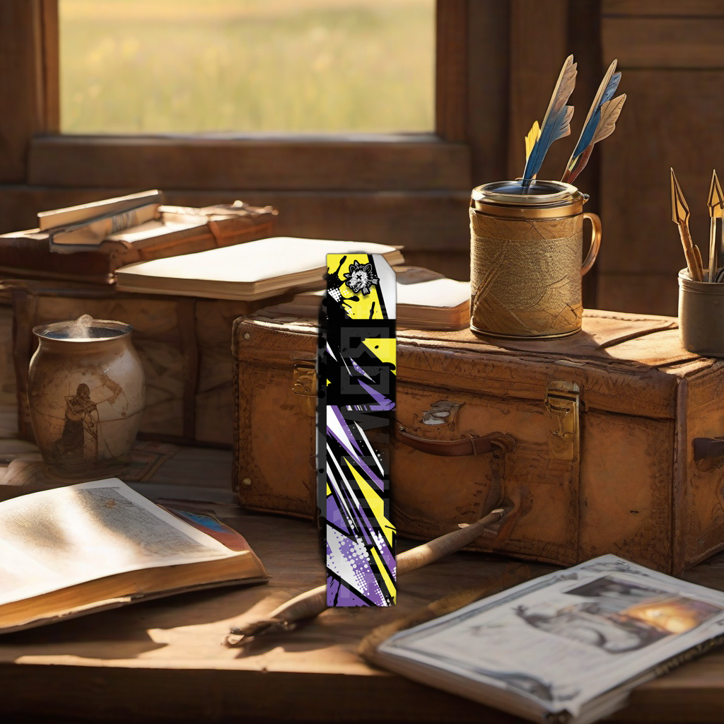 Comic Pop Arrow Wrap on rustic table at golden hour, perfect Father's Day gift setting. | titlex-scene-fathers-day