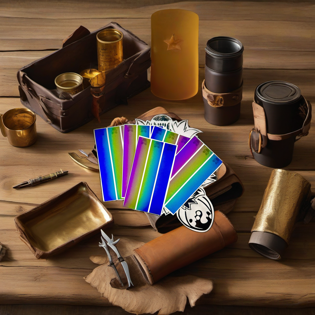 Oil spill arrow wraps on rustic wood at golden hour camp, perfect Father's Day gift. | titlex-scene-fathers-day