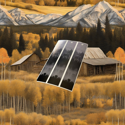 Wolf Pack Arrow Wraps on weathered wood, set against golden aspens and distant mountains at sunset. | titlex-scene-western-elk