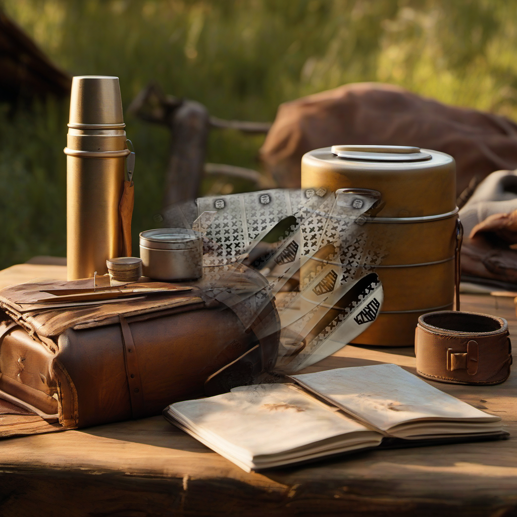 Dead Inside Arrow Wraps on rustic table at golden hour camp scene. | titlex-scene-fathers-day
