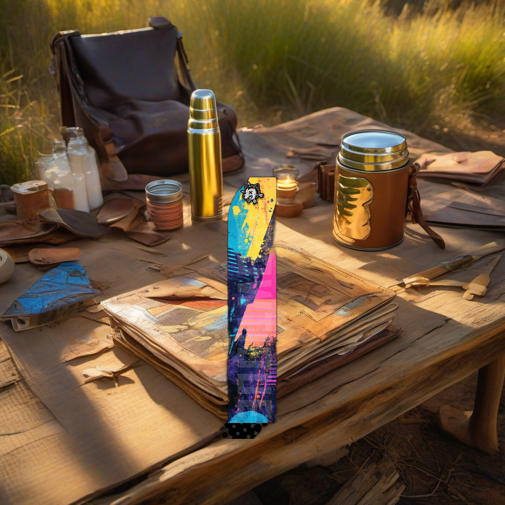 Comic Pop Arrow Wrap on rustic wood at golden hour, perfect Father's Day gift setting. | titlex-scene-fathers-day