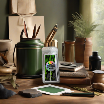 Green/gray/black arrow wraps on rustic wood at golden hour, perfect Father's Day gift setting. | titlex-scene-fathers-day