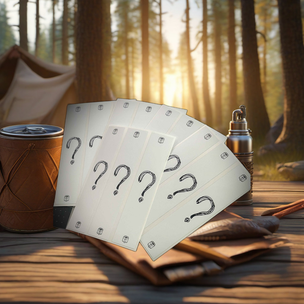Mystery Pack Arrow Wraps on rustic table at golden hour camp setting. | titlex-scene-fathers-day