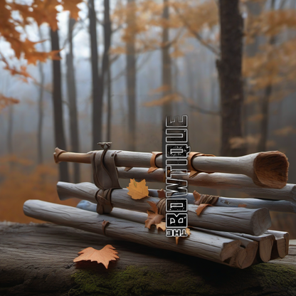 Comic Pop Arrow Wrap on a weathered treestand overlooking a misty Midwest dawn forest. | titlex-scene-whitetail-treestand