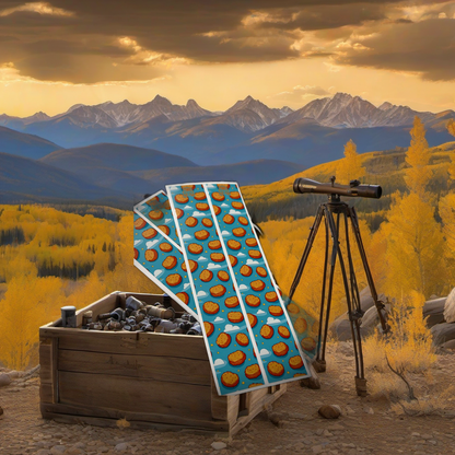 NUGS not DRUGS wraps on weathered wood, set against golden aspens and distant mountains at sunset. | titlex-scene-western-elk