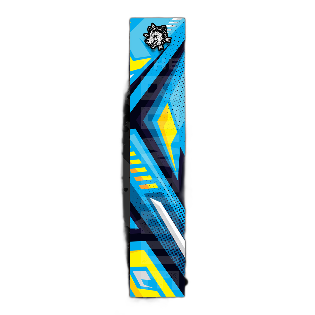 Comic Pop Arrow Wrap: Bright yellow and red comic-style arrow design. | titlex-cutout