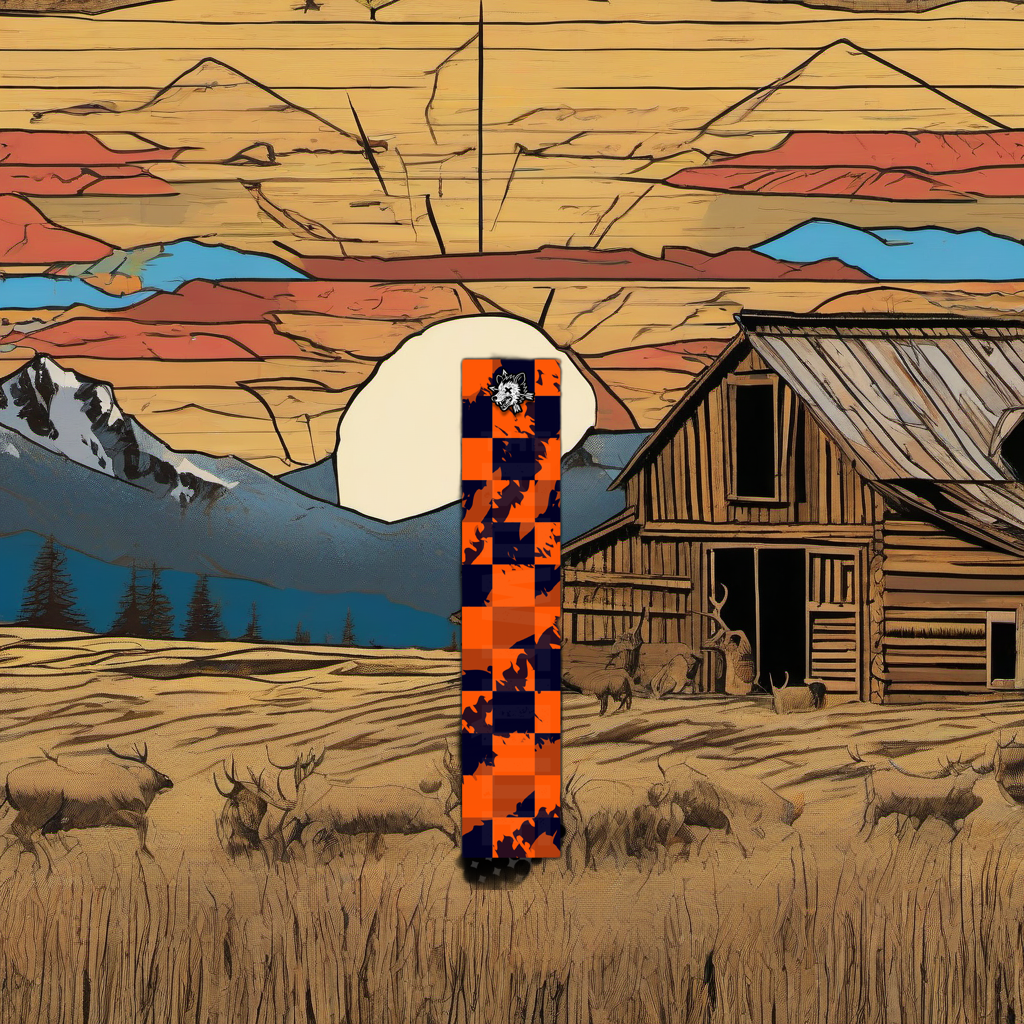 Comic Pop Arrow Wrap on weathered wood in a golden aspen high-country sunset scene. | titlex-scene-western-elk