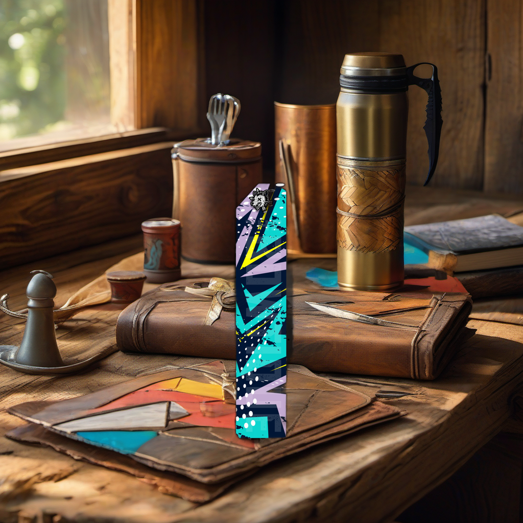 Comic Pop Arrow Wrap on rustic table at golden hour, perfect Father's Day gift setting. | titlex-scene-fathers-day