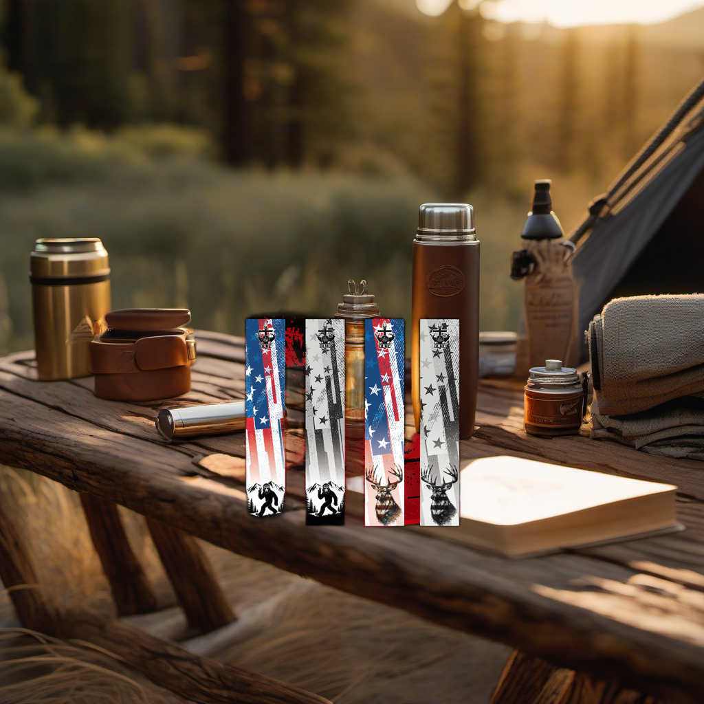 MERICA! displayed on a rustic table at golden hour, perfect Father's Day gift scene. | titlex-scene-fathers-day