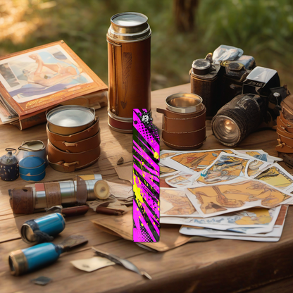 Comic Pop Arrow Wrap on rustic wood at golden hour, perfect Father's Day gift setting. | titlex-scene-fathers-day