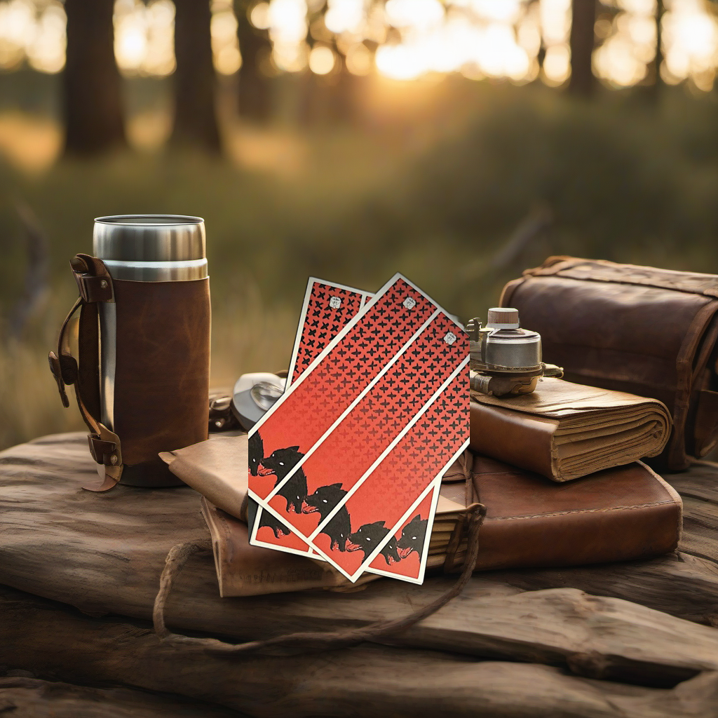 Band of Thieves Arrow Wraps on rustic table at golden hour camp, perfect Father's Day gift. | titlex-scene-fathers-day