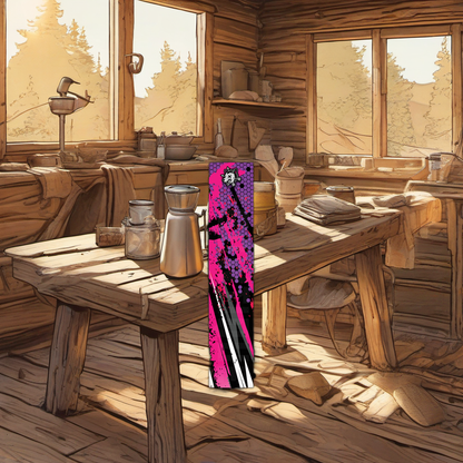 Comic Pop Arrow Wrap on rustic table at golden hour camp, perfect Father's Day gift. | titlex-scene-fathers-day