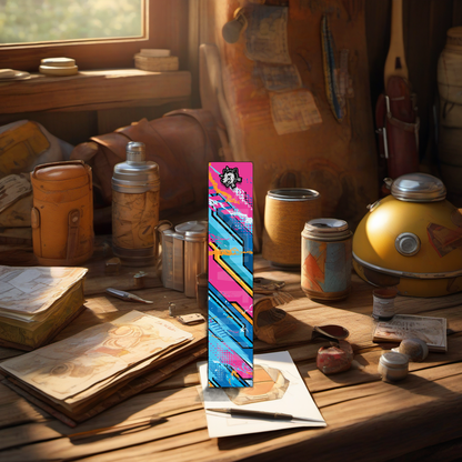 Comic Pop Arrow Wrap on rustic table at golden hour, perfect Father's Day gift setting. | titlex-scene-fathers-day