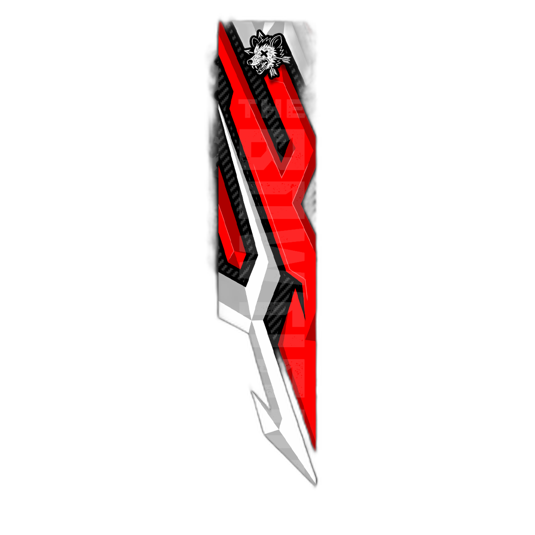 Comic Pop Arrow Wrap: Bright red and yellow comic-style arrow design. | titlex-cutout